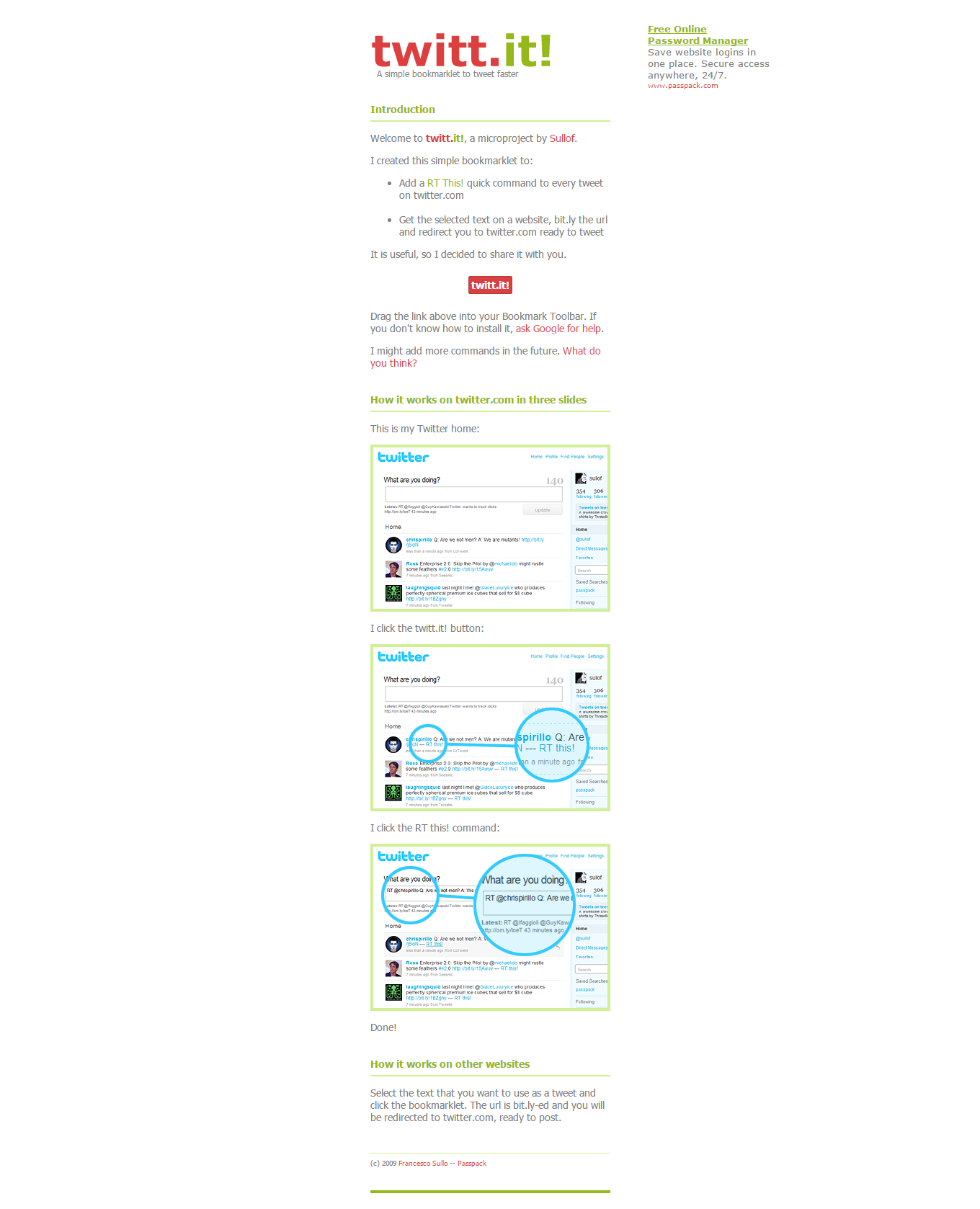 Twitt.it - A simple bookmarklet to tweet faster