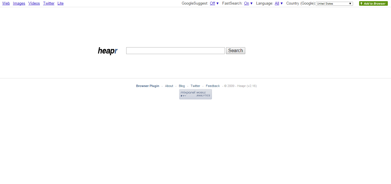 Heapr.com - Heapr.com shows Google and Twitter results side by side
