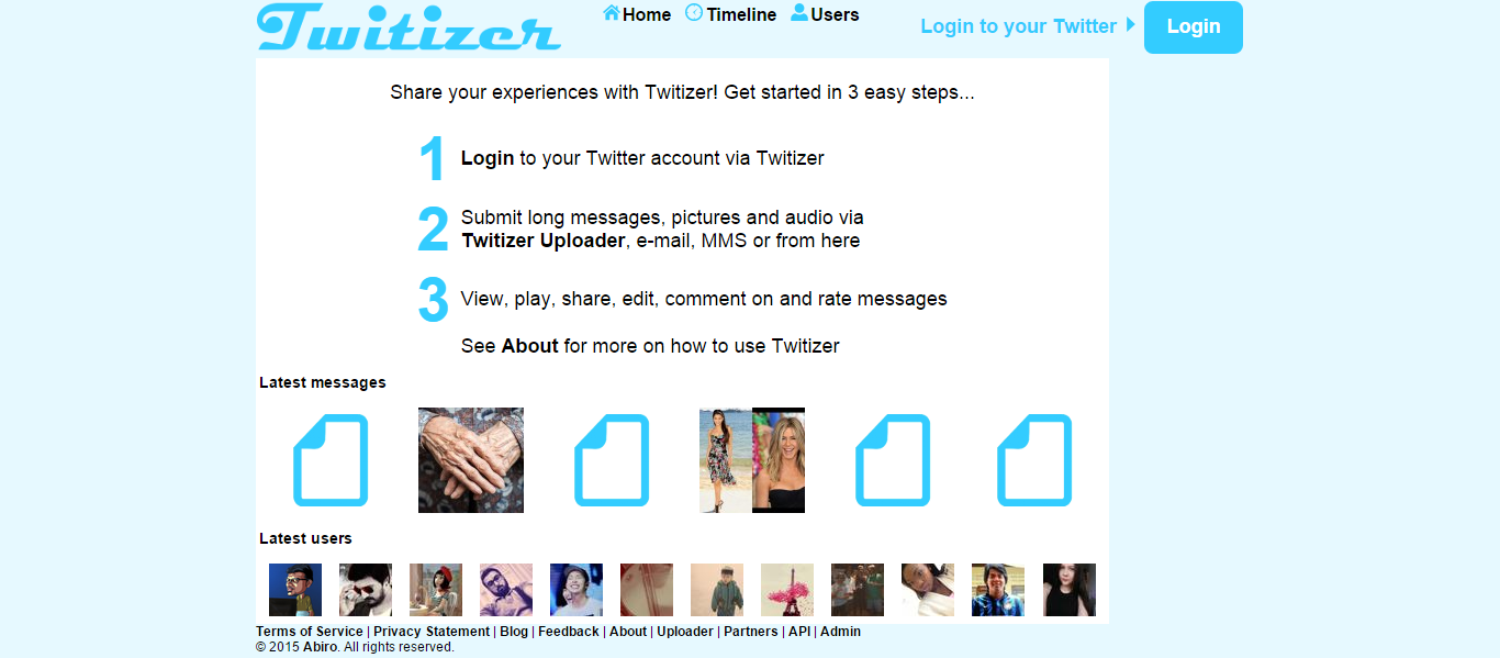 Easily share long messages, photos/pictures (optionally geotagged), video clips and audio clips (including podcasts) from your mobile phone or PC